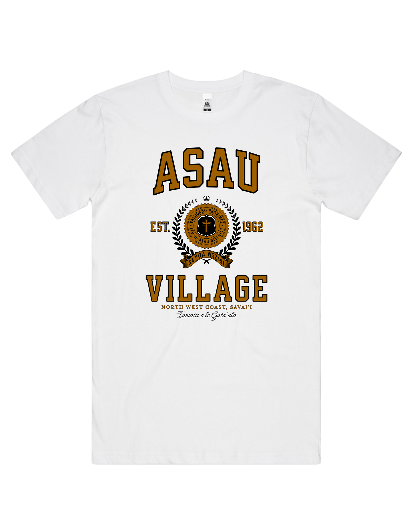 Asau Varsity Tee 5050 - AS Colour - Brown Print