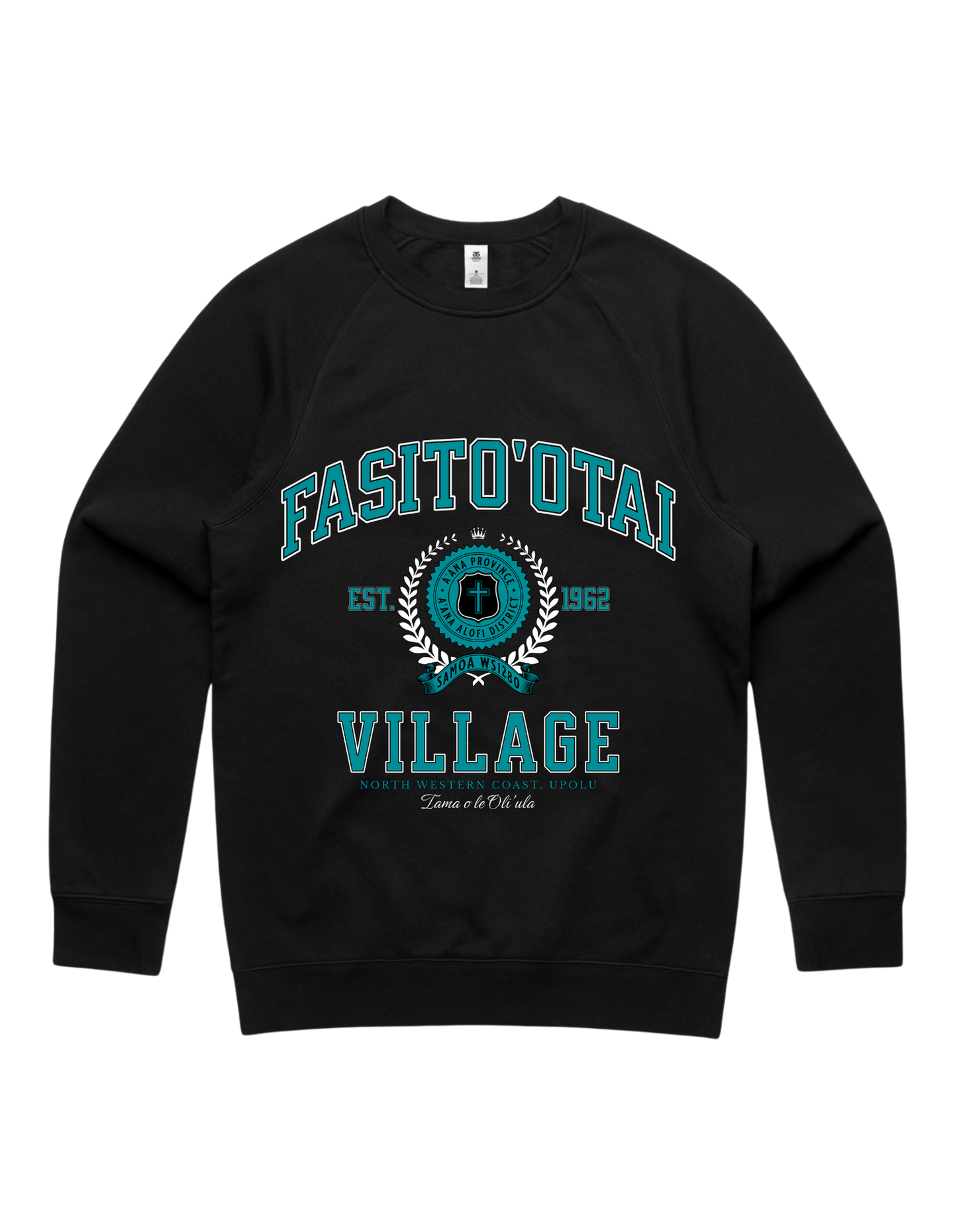 Fasito'otai Varsity Crewneck 5100 - AS Colour - Aqua Print