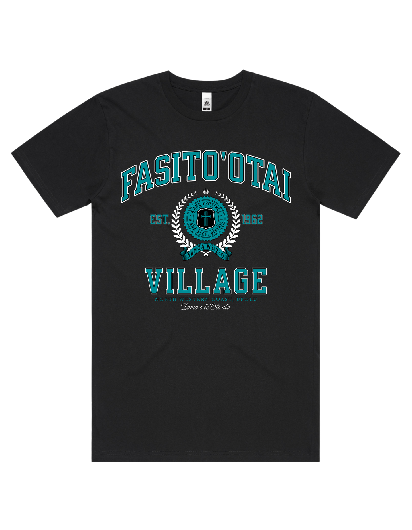 Fasito'otai Varsity Tee 5050 - AS Colour - Aqua Print