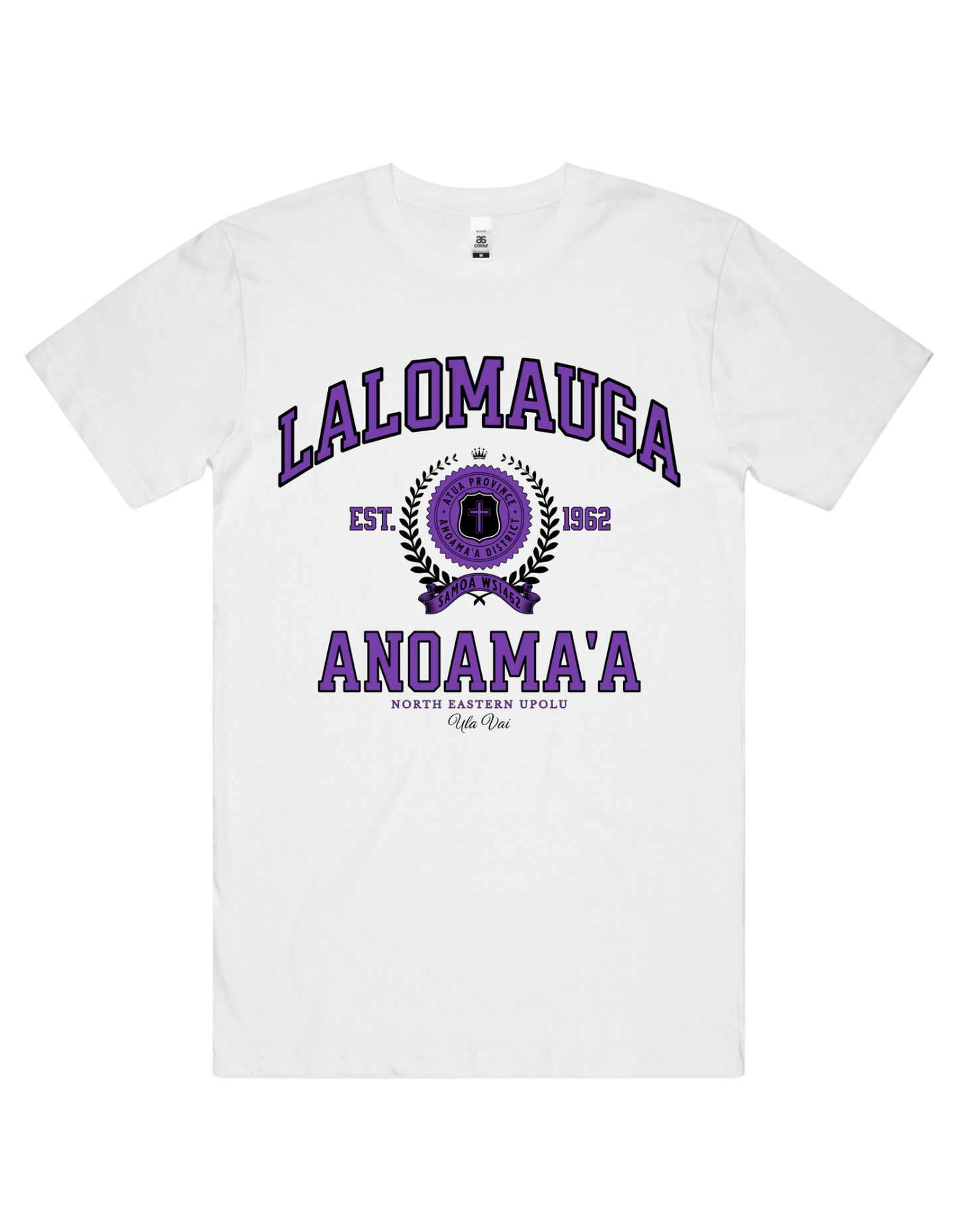 Lalomauga Varsity Tee 5050 - AS Colour - Purple Print