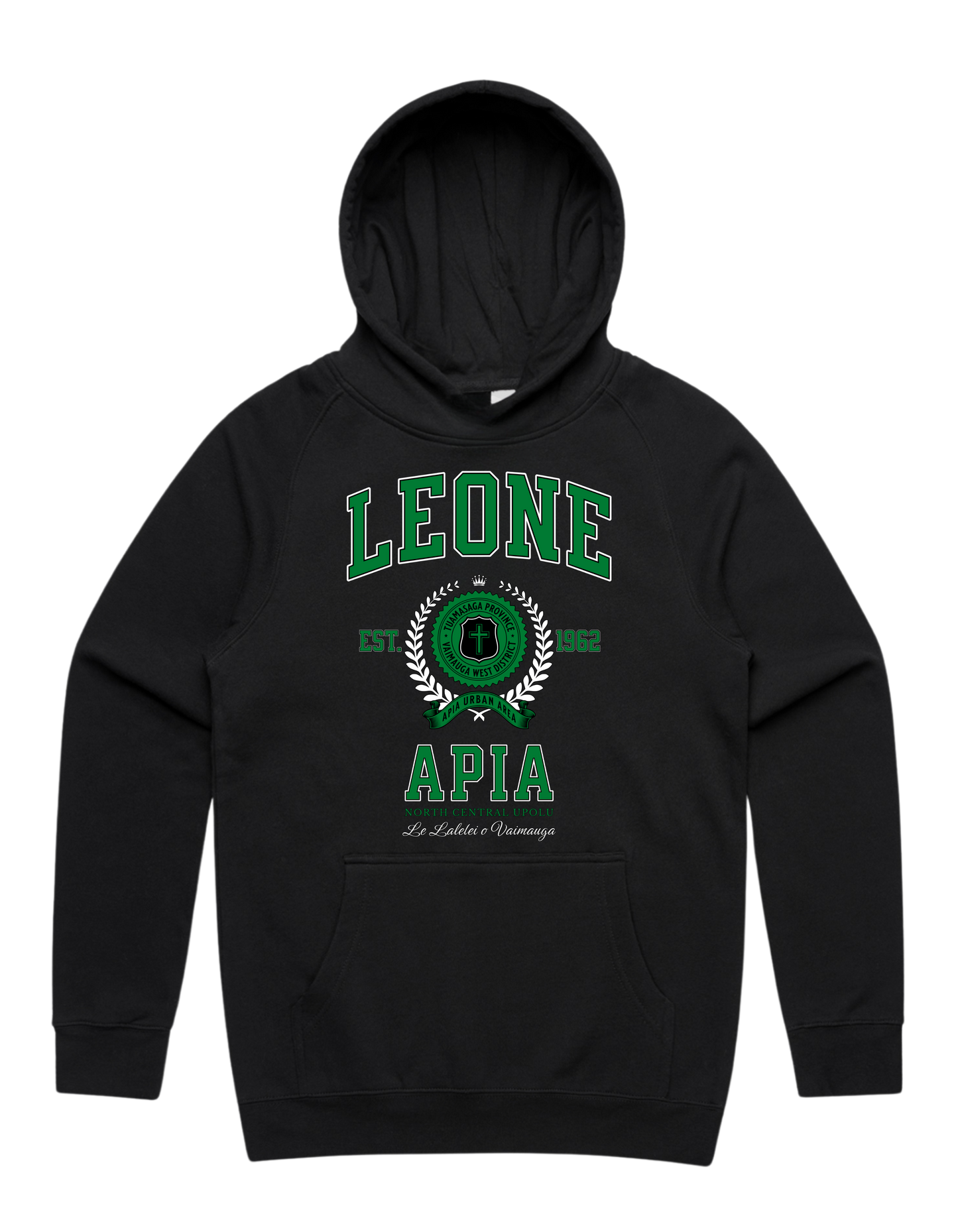 Leone Apia Varsity Hood 5101 - AS Colour - Green Print