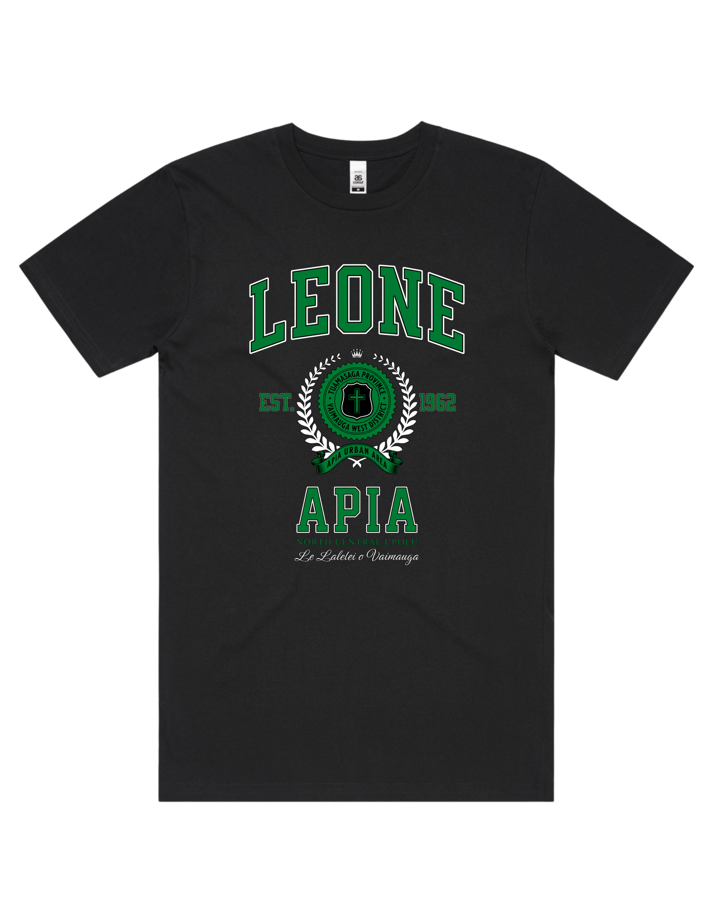 Leone Apia Varsity Tee 5050 - AS Colour - Green Print