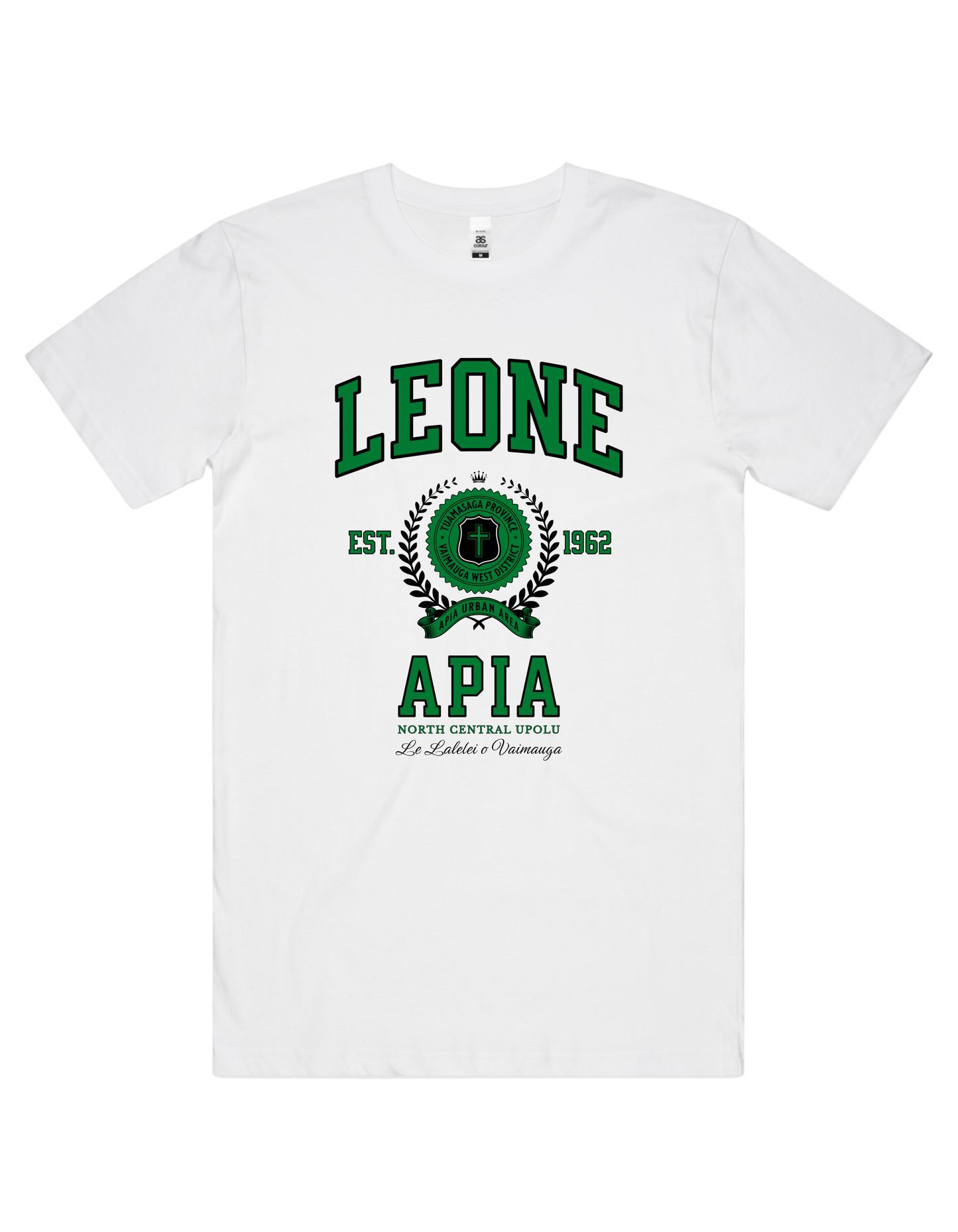 Leone Apia Varsity Tee 5050 - AS Colour - Green Print