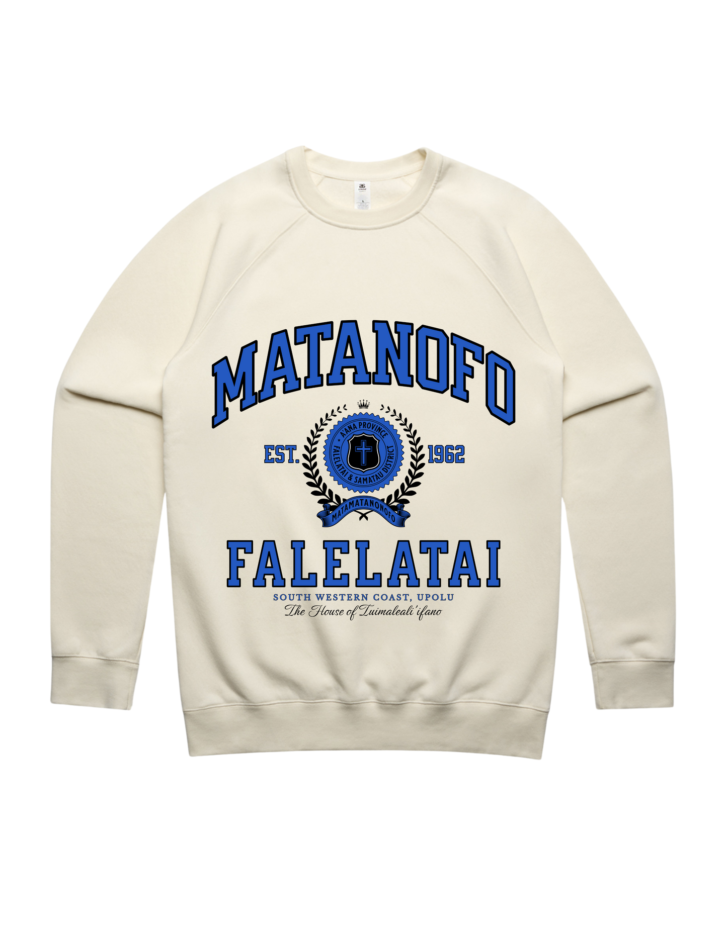 Matanofo Varsity Crewneck 5100 - AS Colour - Mid Blue Print