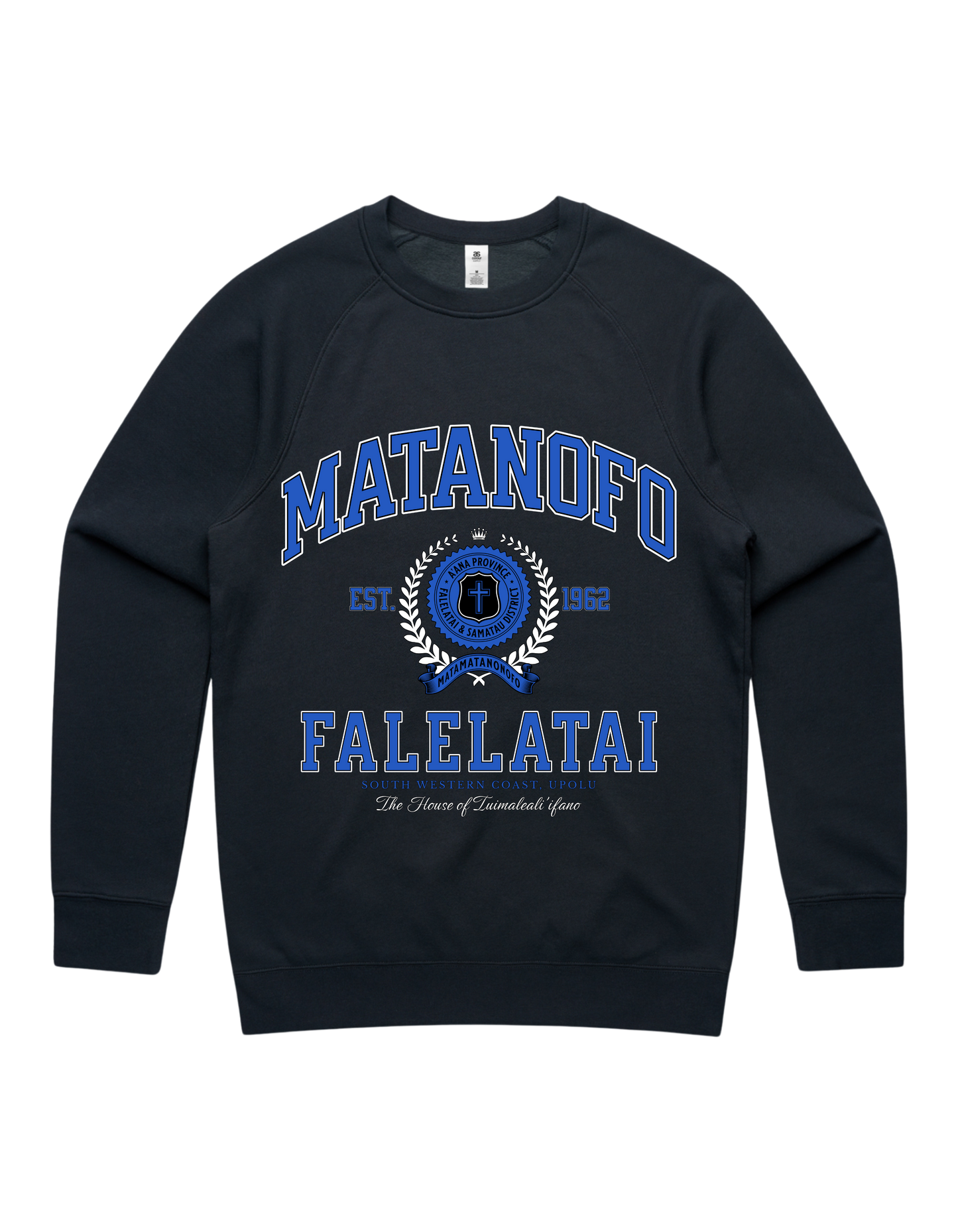 Matanofo Varsity Crewneck 5100 - AS Colour - Mid Blue Print