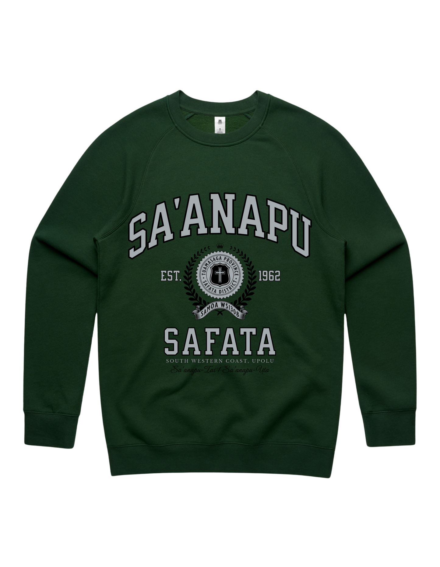 Sa'anapu Varsity Crewneck 5100 - AS Colour - Silver Print