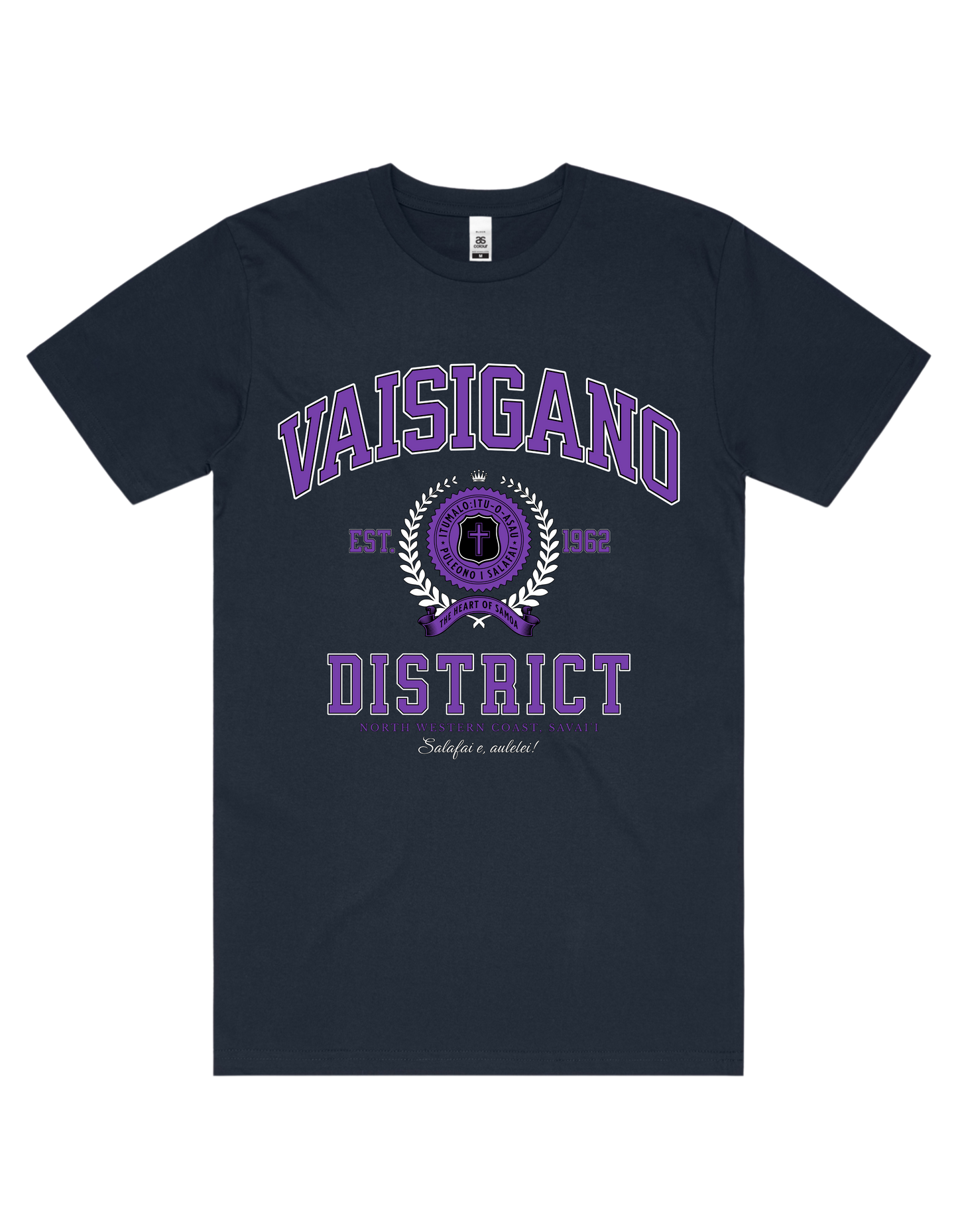 Vaisigano Varsity Tee 5050 - AS Colour - Purple Print