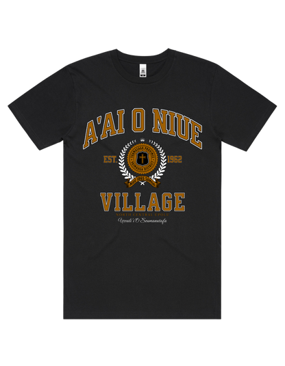 A'ai O Niue Varsity Tee 5050 - AS Colour - Brown Print