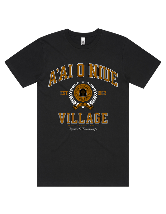 A'ai O Niue Varsity Tee 5050 - AS Colour - Brown Print