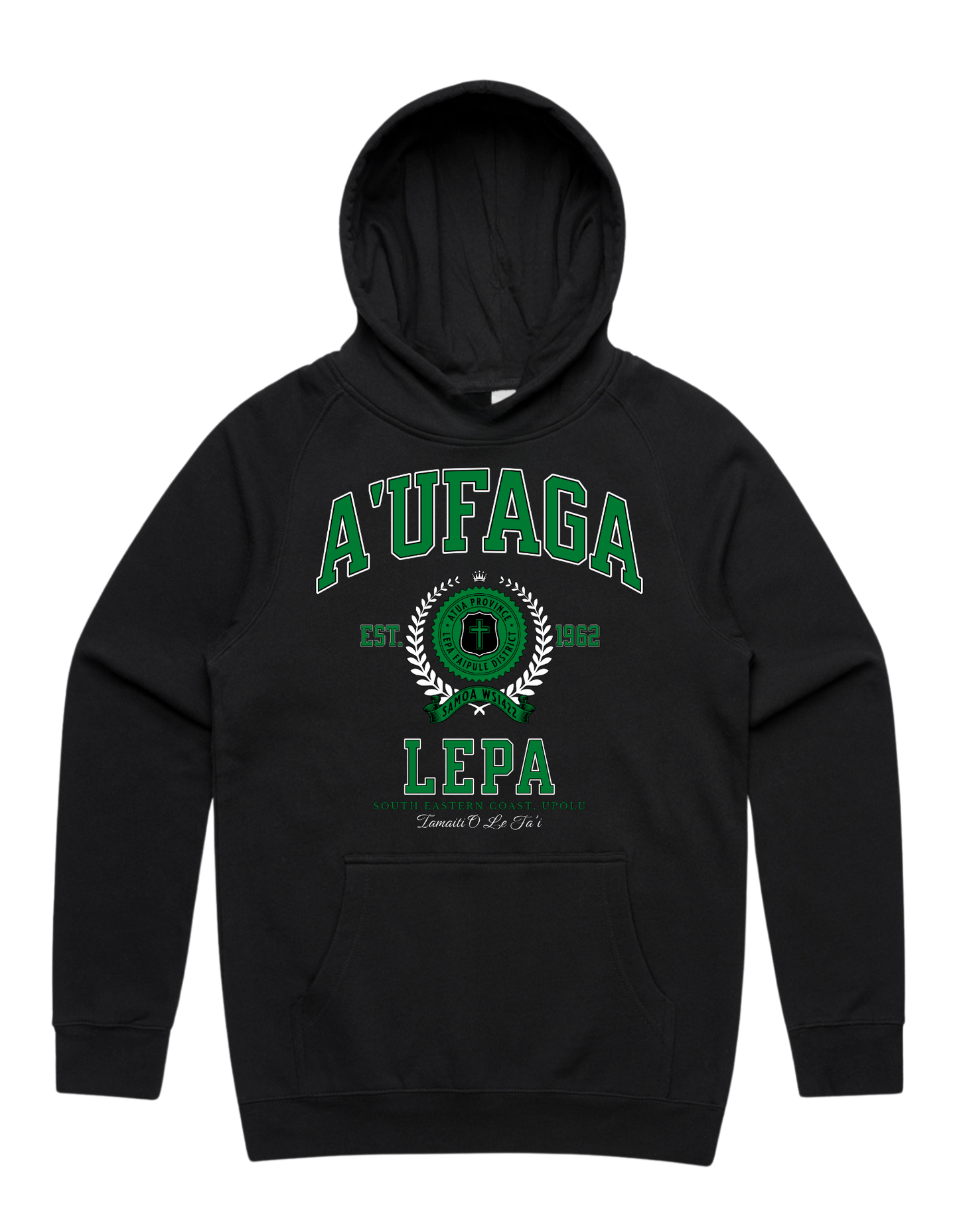 A'ufaga Lepa Varsity Hood 5101 - AS Colour - Green Print