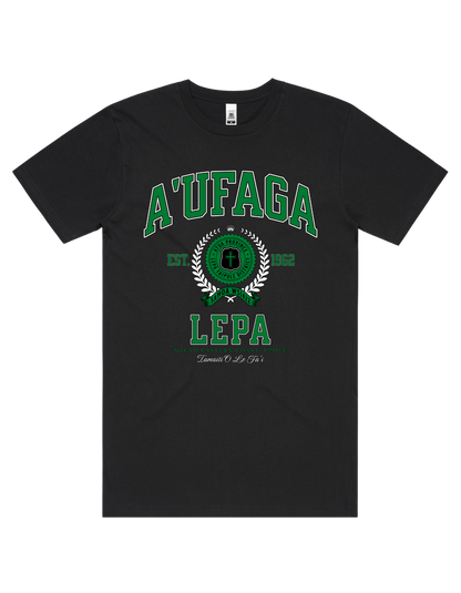 A'ufaga Lepa Varsity Tee 5050 - AS Colour - Green Print