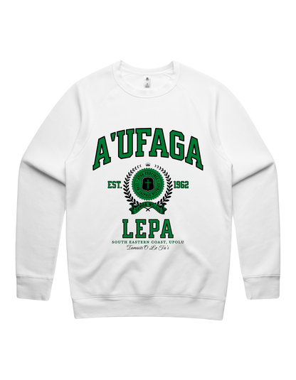 A'ufaga Lepa Varsity Crewneck 5100 - AS Colour - Green Print