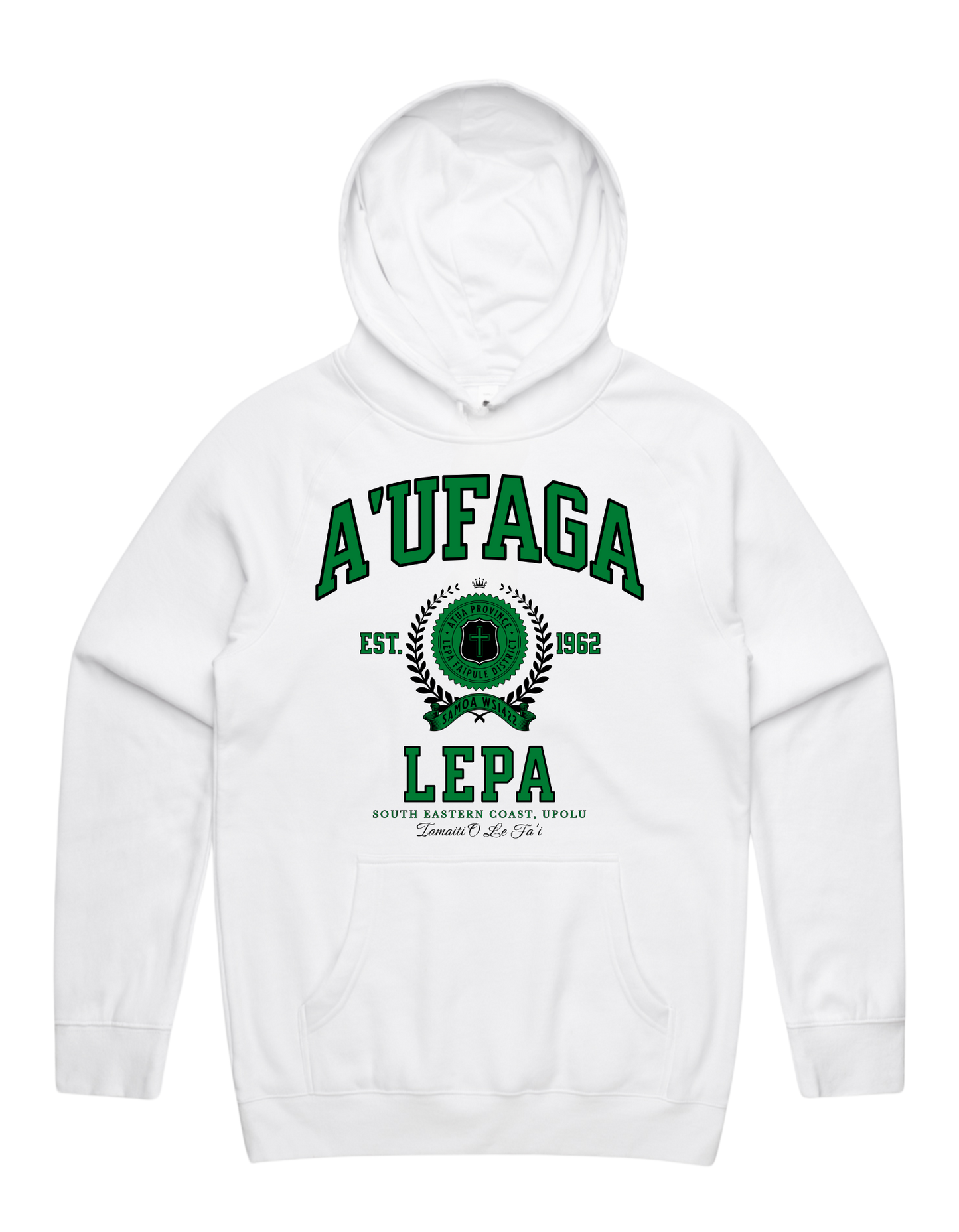 A'ufaga Lepa Varsity Hood 5101 - AS Colour - Green Print