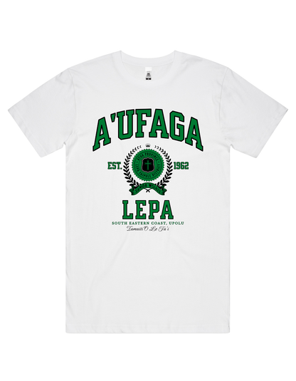 A'ufaga Lepa Varsity Tee 5050 - AS Colour - Green Print