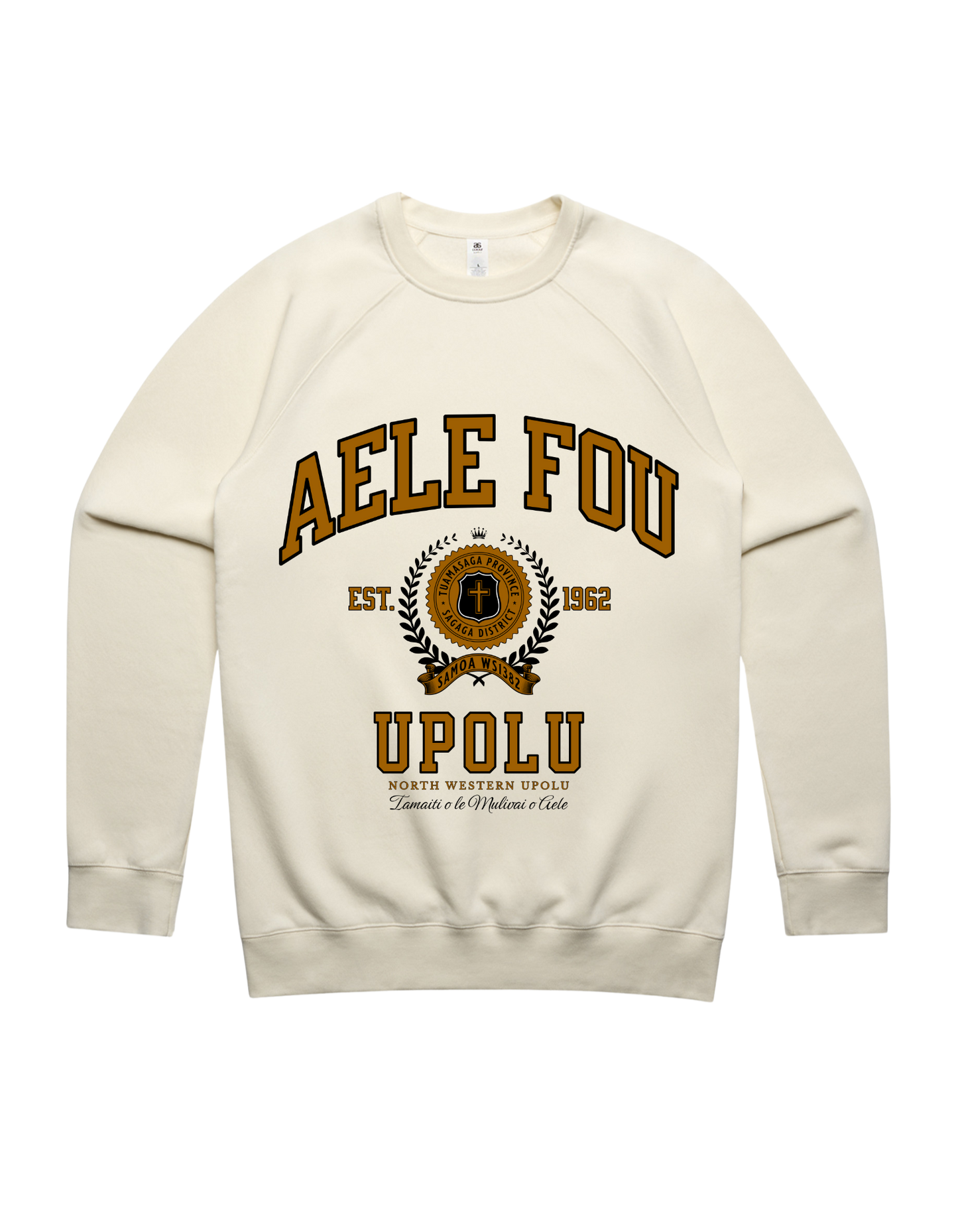 Aele Fou Varsity Crewneck 5100 - AS Colour - Brown Print