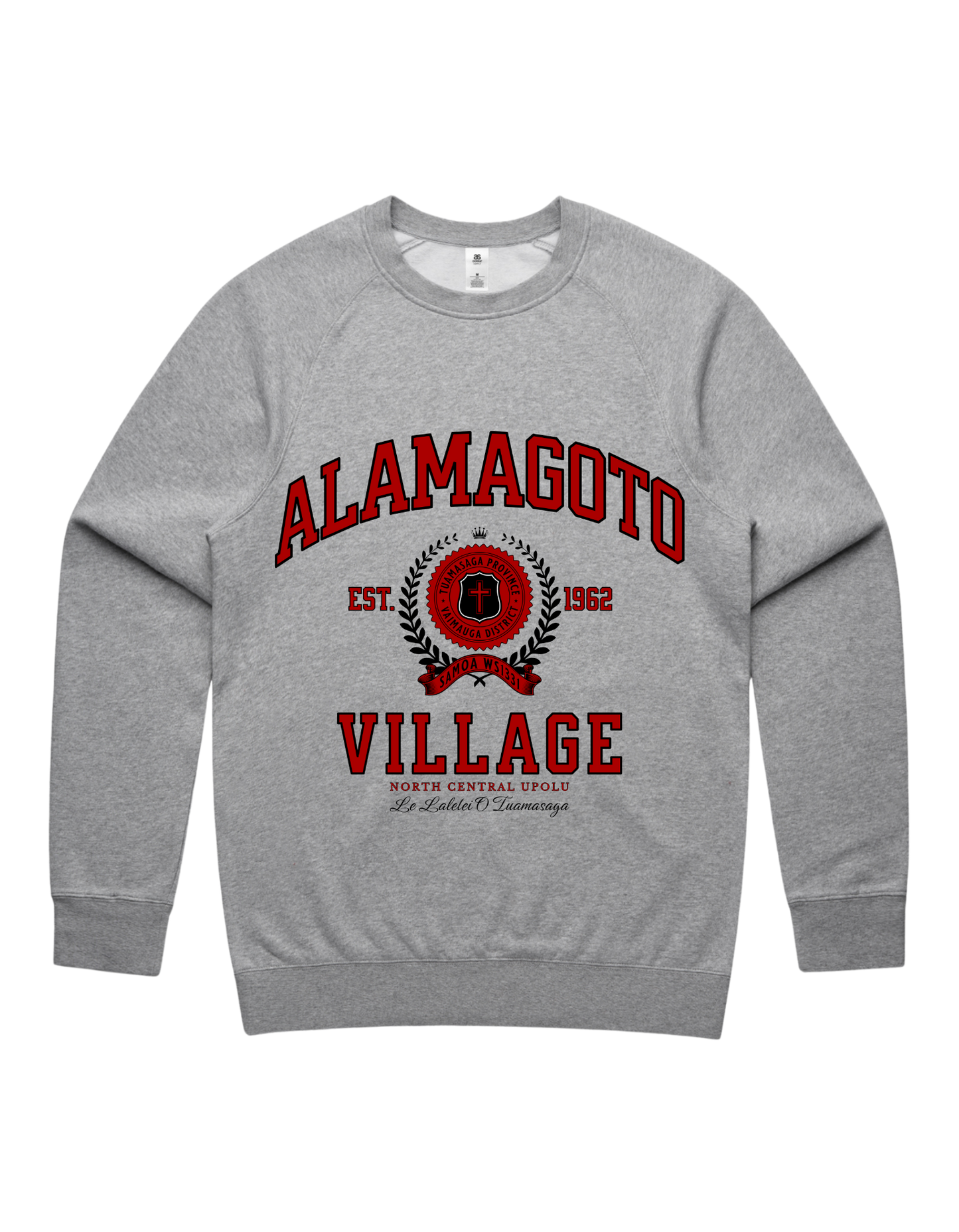 Alamagoto Varsity Crewneck 5100 - AS Colour - Red Print