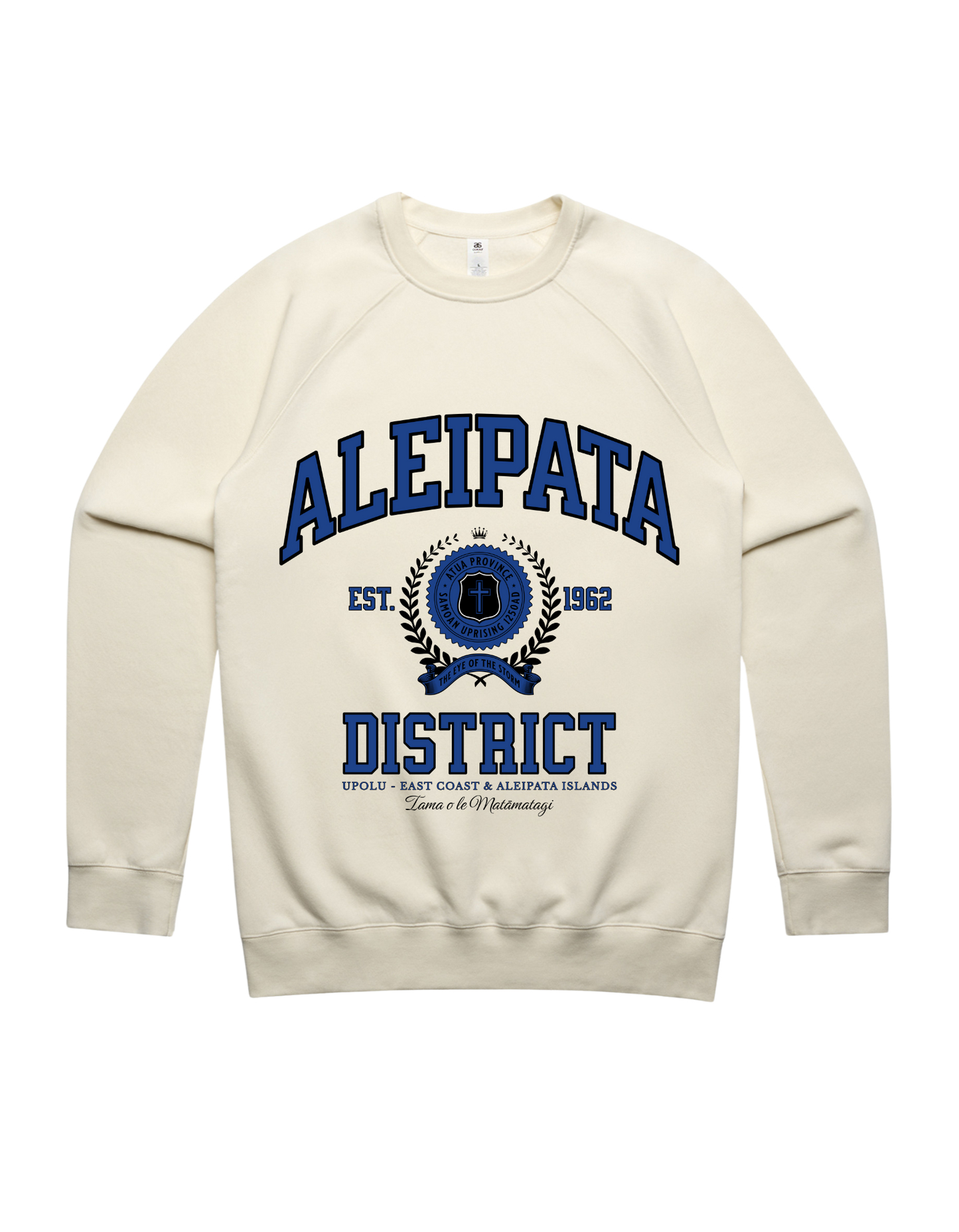 Aleipata Varsity Crewneck 5100 - AS Colour - Mid Blue Print