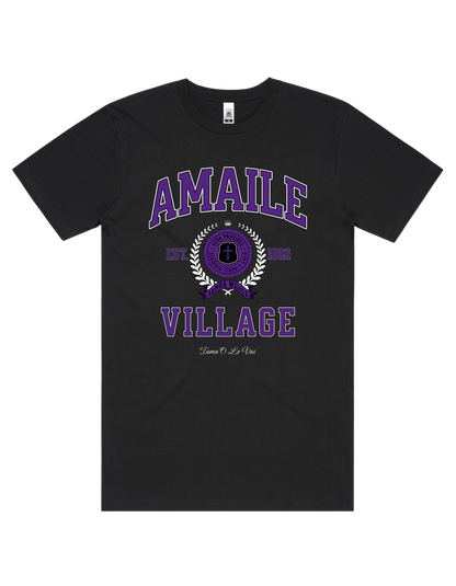 Amaile Varsity Tee 5050 - AS Colour - Purple Print