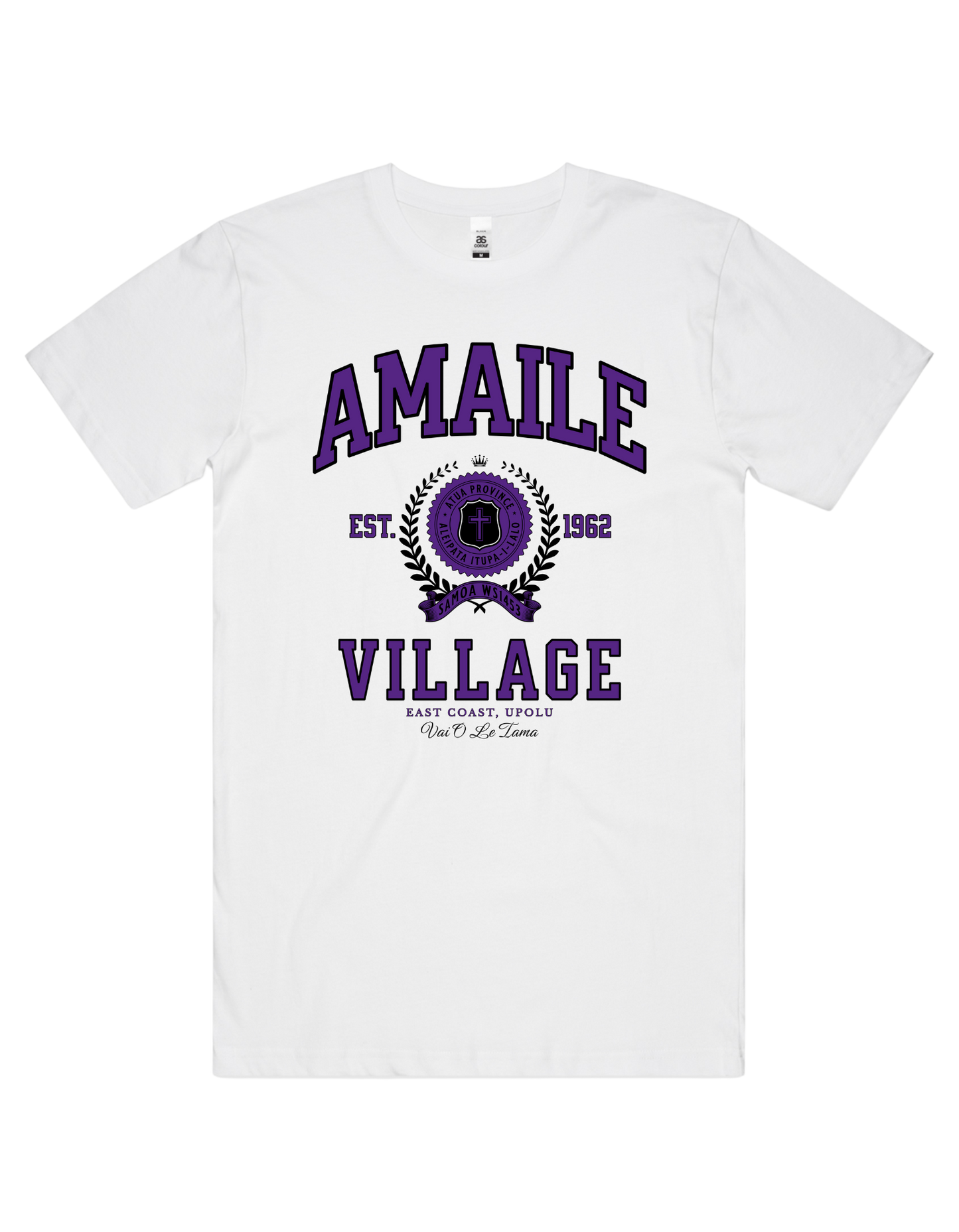 Amaile Varsity Tee 5050 - AS Colour - Purple Print