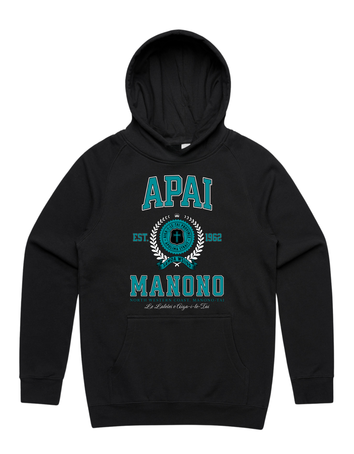 Apai Manono Varsity Hood 5101 - AS Colour - Aqua Print