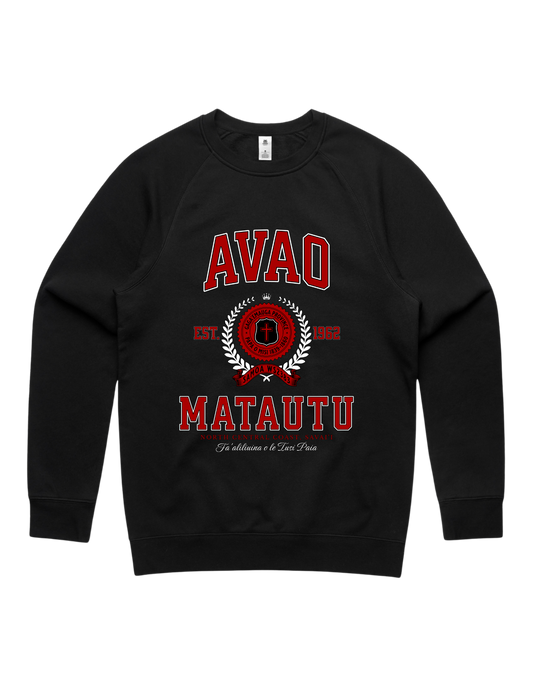 Avao Matautu Varsity Crewneck 5100 - AS Colour - Red Print