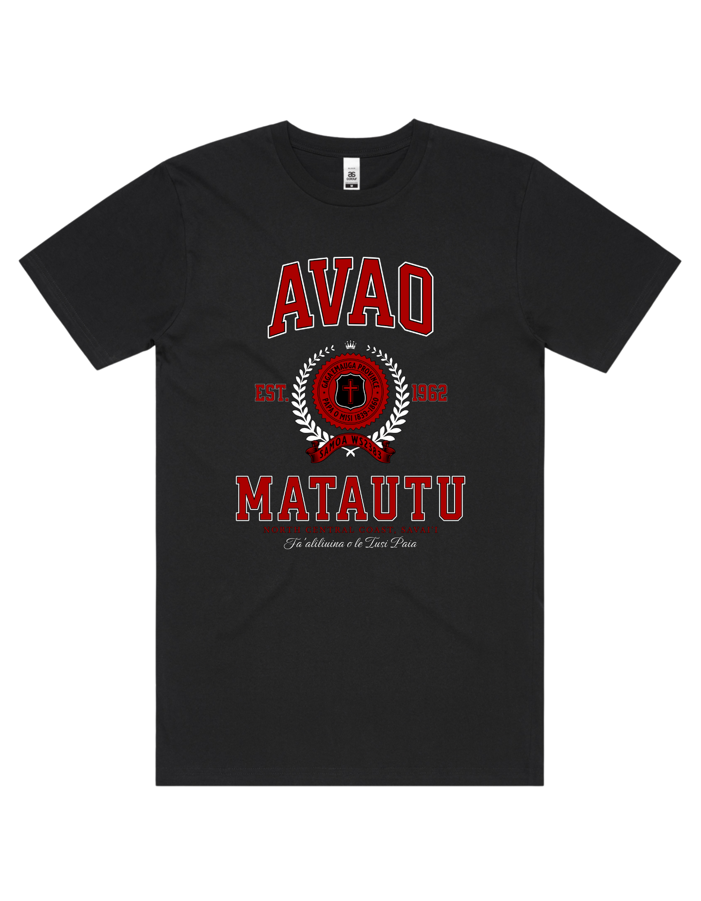 Avao Matautu Varsity Tee 5050 - AS Colour - Red Print