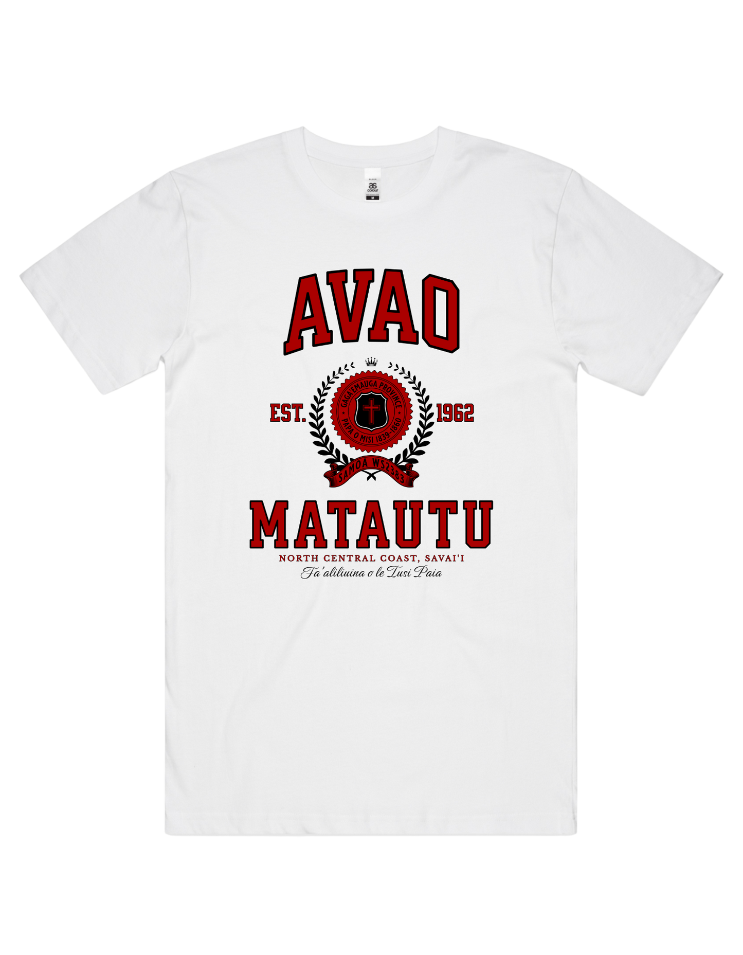 Avao Matautu Varsity Tee 5050 - AS Colour - Red Print