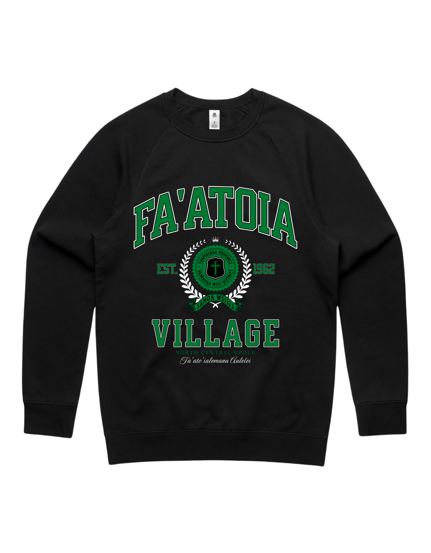 Fa'atoia Varsity Crewneck 5100 - AS Colour - Green Print