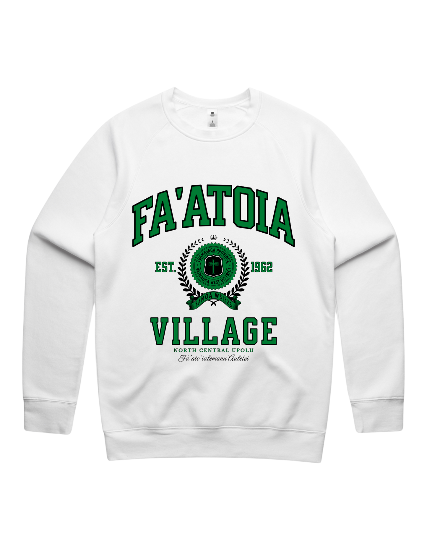 Fa'atoia Varsity Crewneck 5100 - AS Colour - Green Print