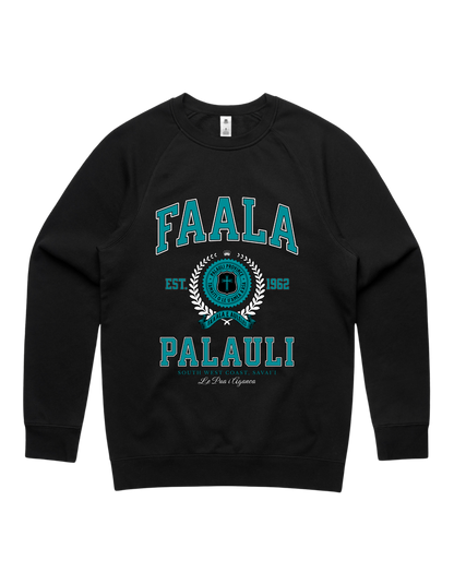 Faala Palauli Varsity Crewneck 5100 - AS Colour - Aqua Print