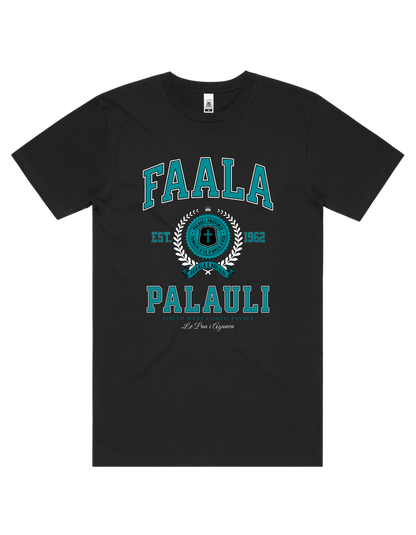 Faala Palauli Varsity Tee 5050 - AS Colour - Aqua Print