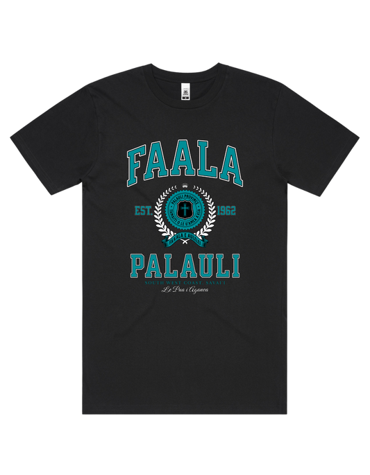 Faala Palauli Varsity Tee 5050 - AS Colour - Aqua Print