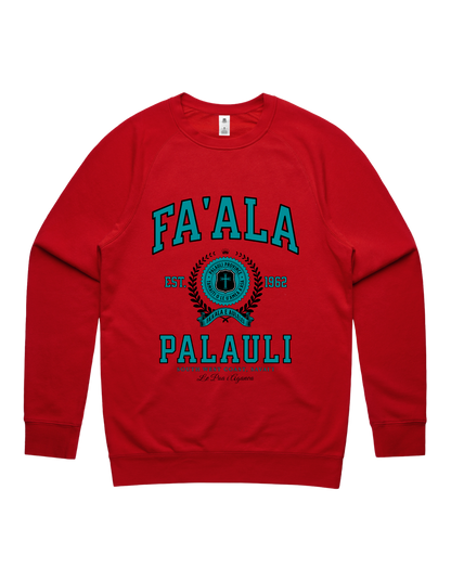 Faala Palauli Varsity Crewneck 5100 - AS Colour - Aqua Print