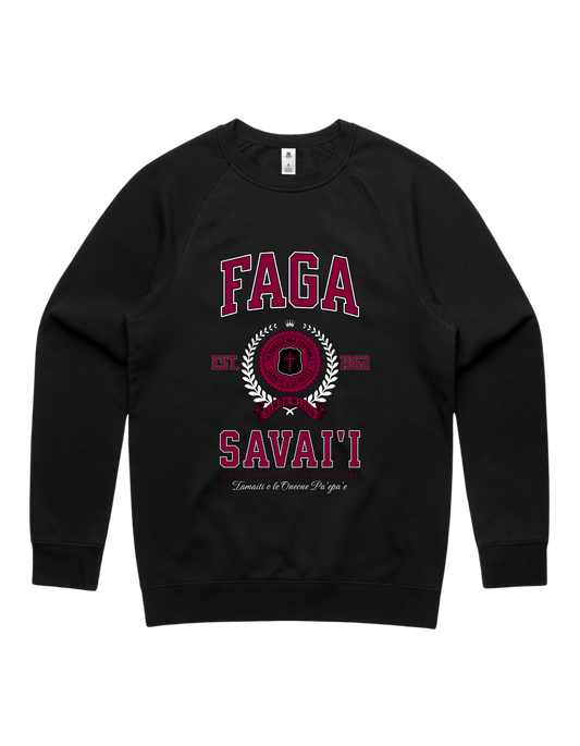 Faga Varsity Crewneck 5100 - AS Colour - Wine Print