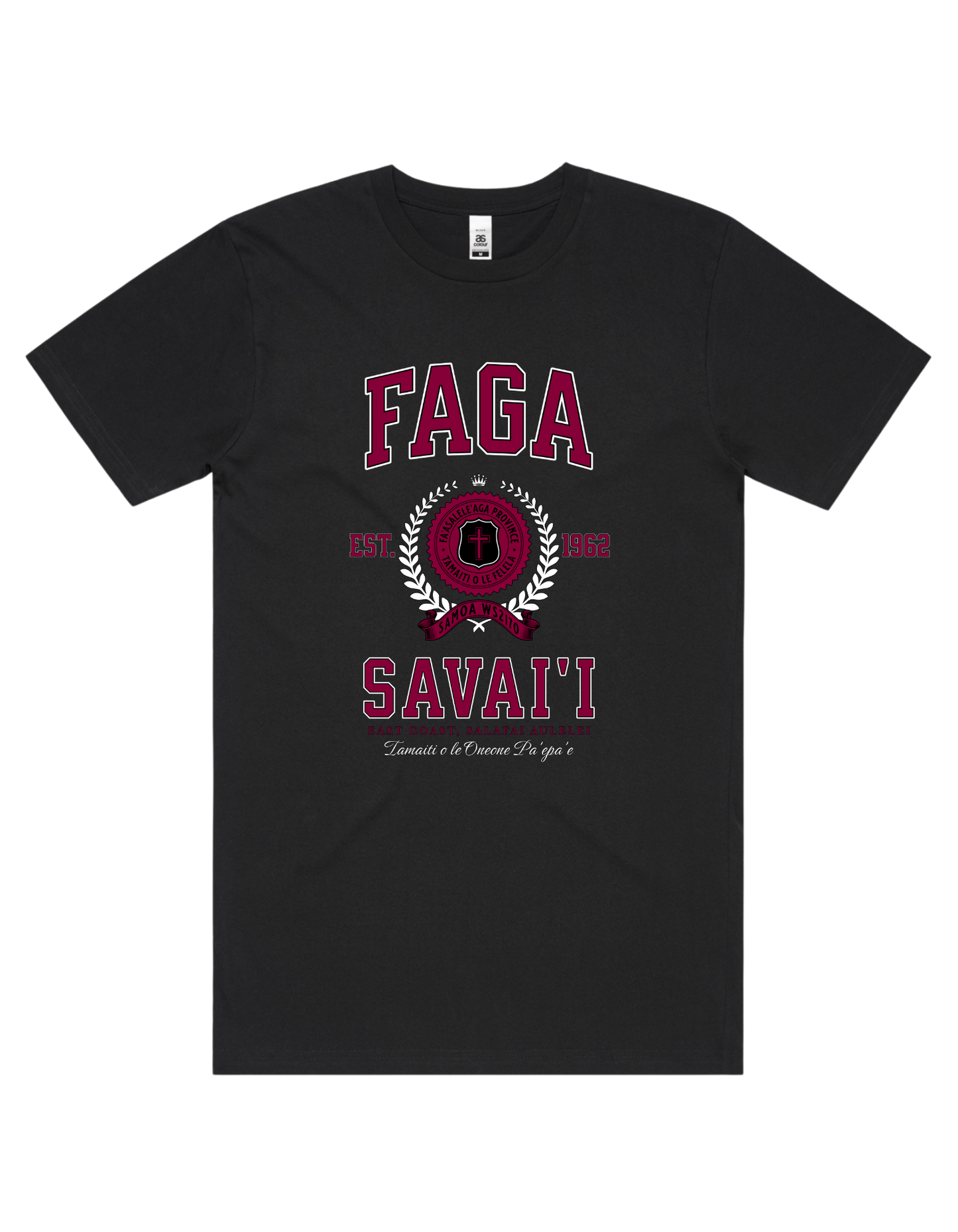 Faga Varsity Tee 5050 - AS Colour - Wine Print