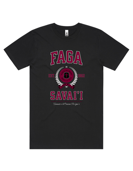 Faga Varsity Tee 5050 - AS Colour - Wine Print