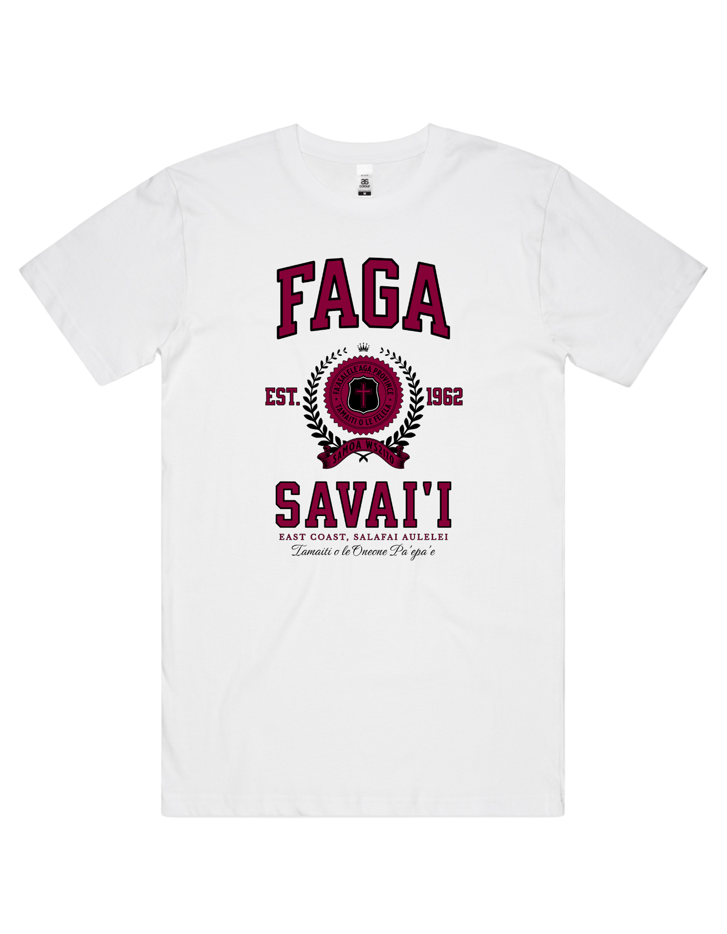 Faga Varsity Tee 5050 - AS Colour - Wine Print