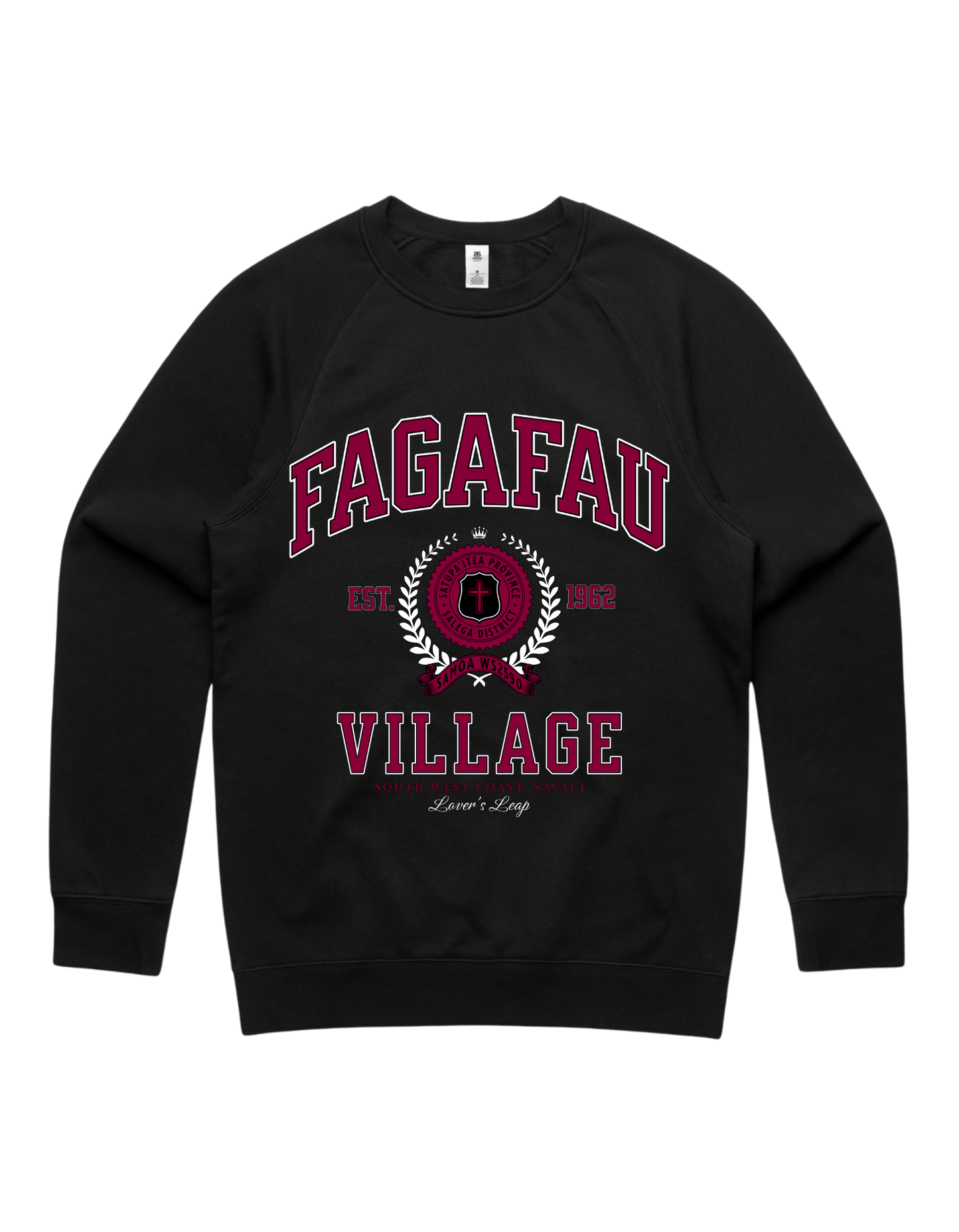 Fagafau Varsity Crewneck 5100 - AS Colour - Wine Print