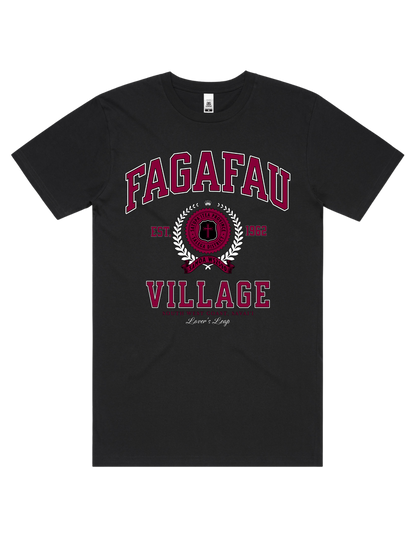 Fagafau Varsity Tee 5050 - AS Colour - Wine Print