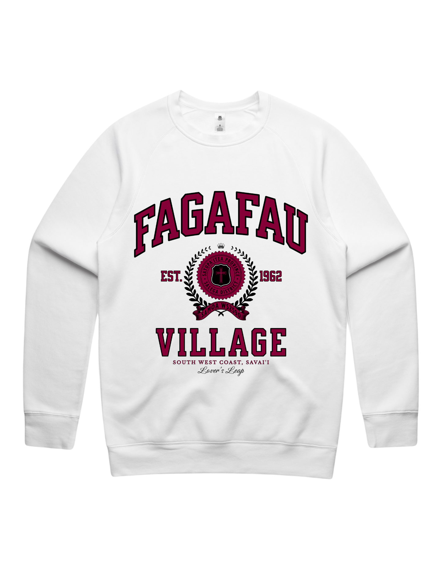 Fagafau Varsity Crewneck 5100 - AS Colour - Wine Print