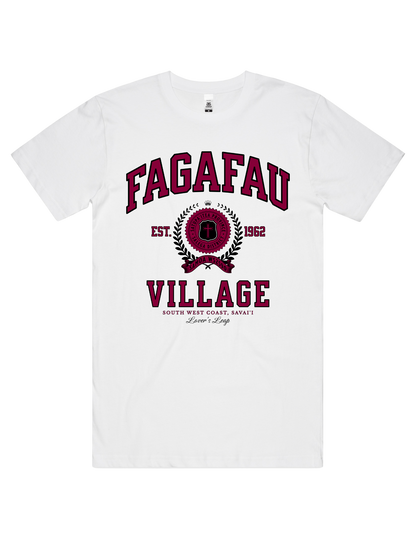 Fagafau Varsity Tee 5050 - AS Colour - Wine Print