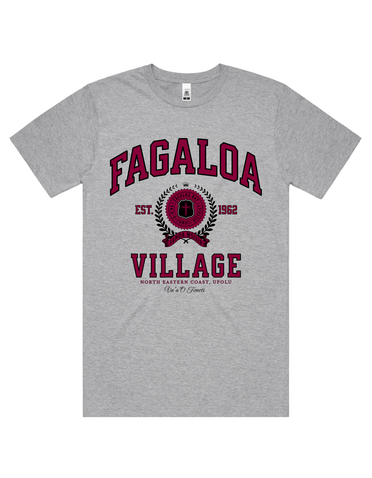 Fagaloa Varsity Tee 5050 - AS Colour - Wine Print