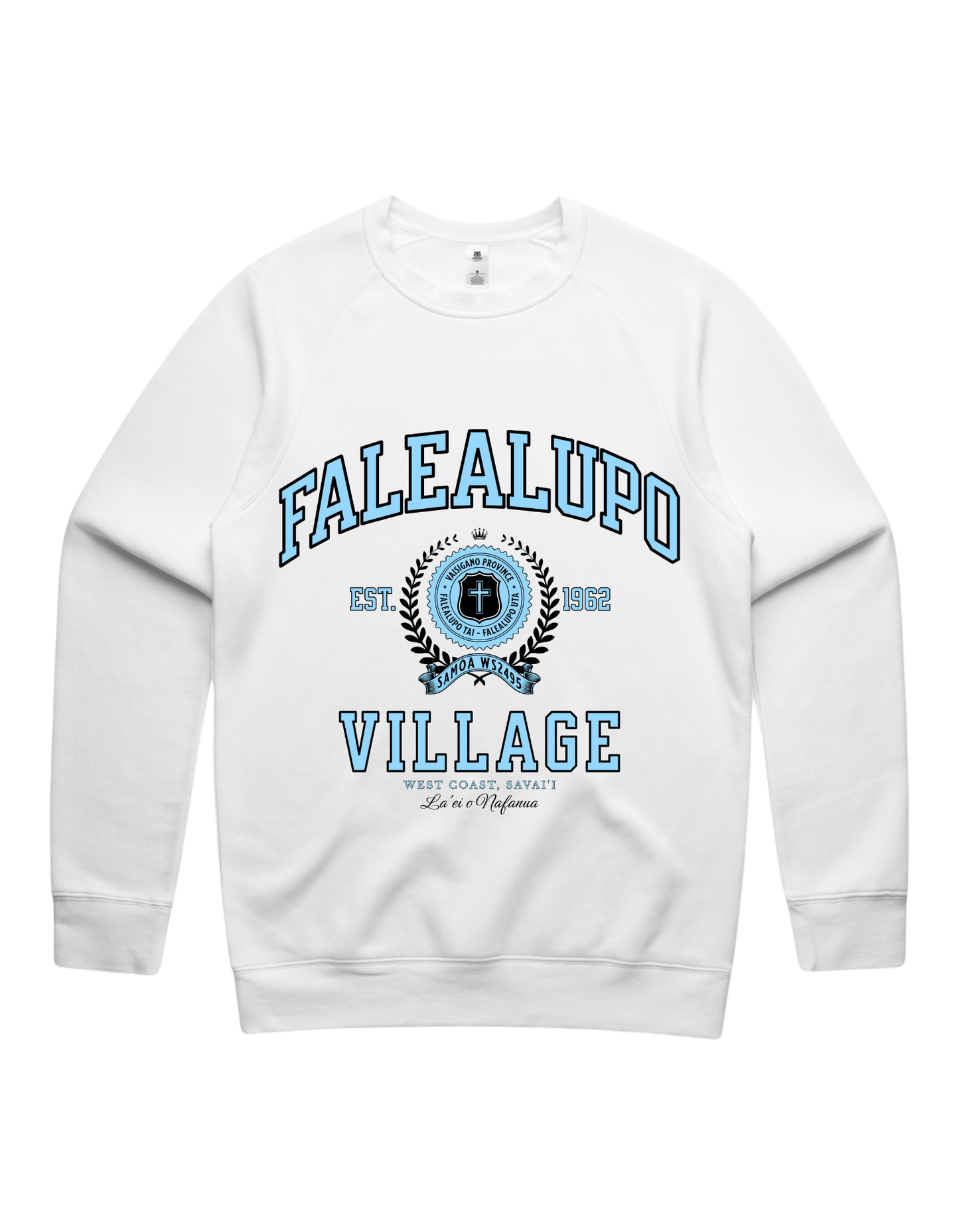 Falealupo Varsity Crewneck 5100 - AS Colour - Sky Blue Print