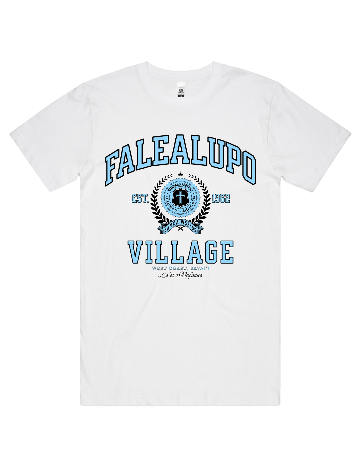 Falealupo Varsity Tee 5050 - AS Colour - Sky Blue Print