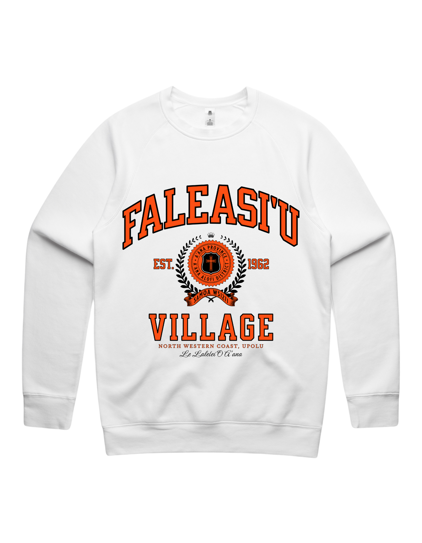 Faleasi'u Varsity Crewneck 5100 - AS Colour - Orange Print