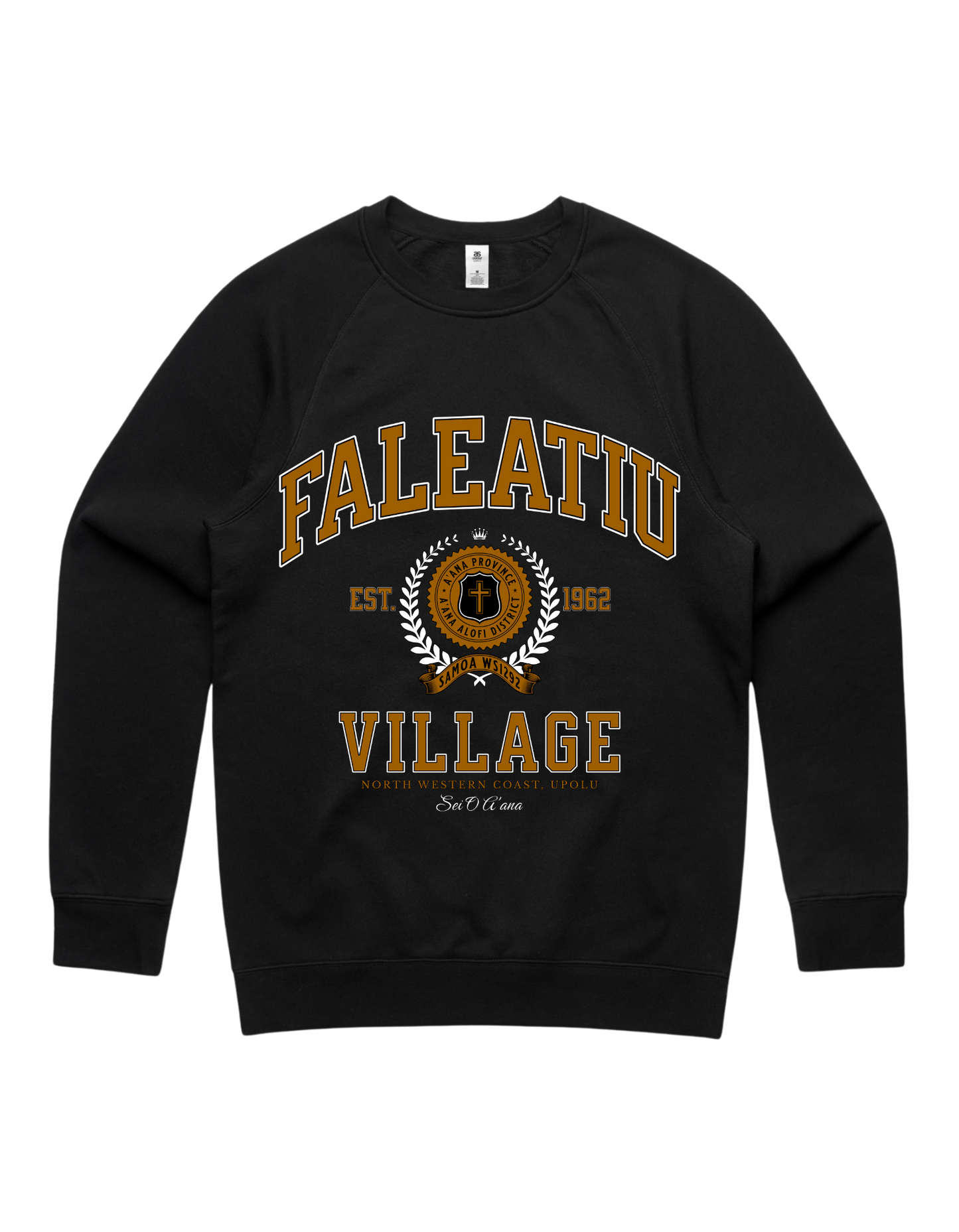 Faleatiu Varsity Crewneck 5100 - AS Colour - Brown Print