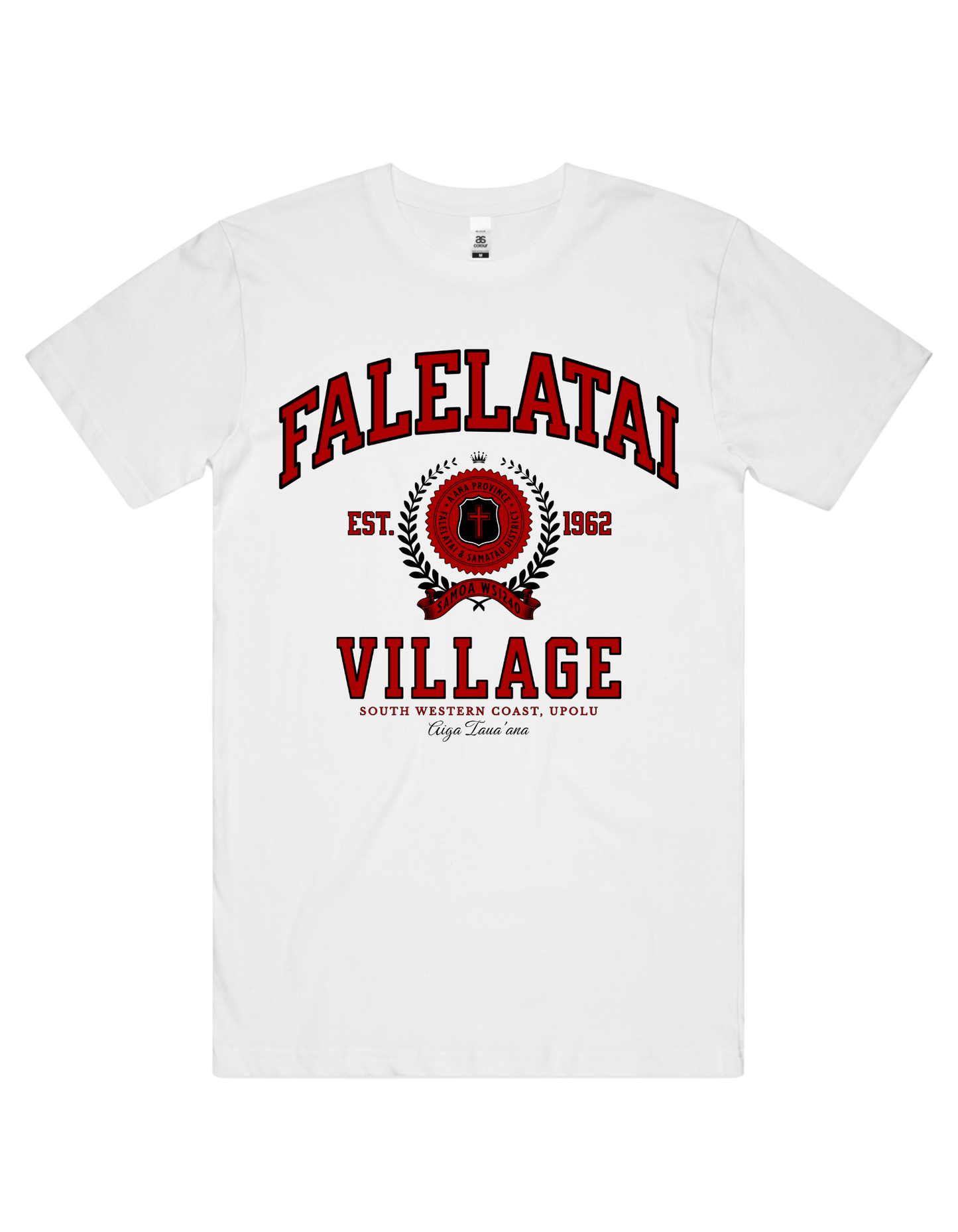 Falelatai Varsity Tee 5050 - AS Colour - Red Print