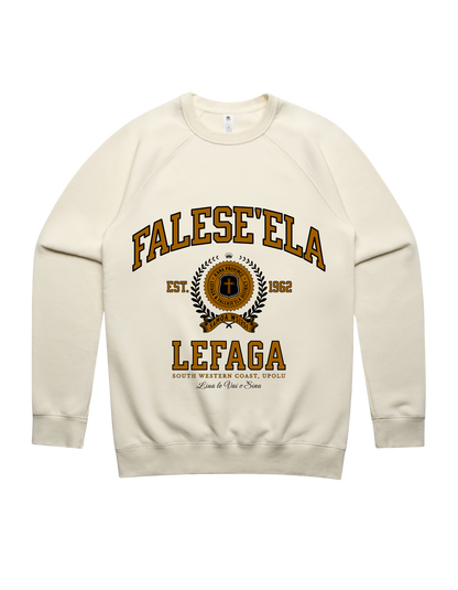 Falese'ela Varsity Crewneck 5100 - AS Colour - Brown Print