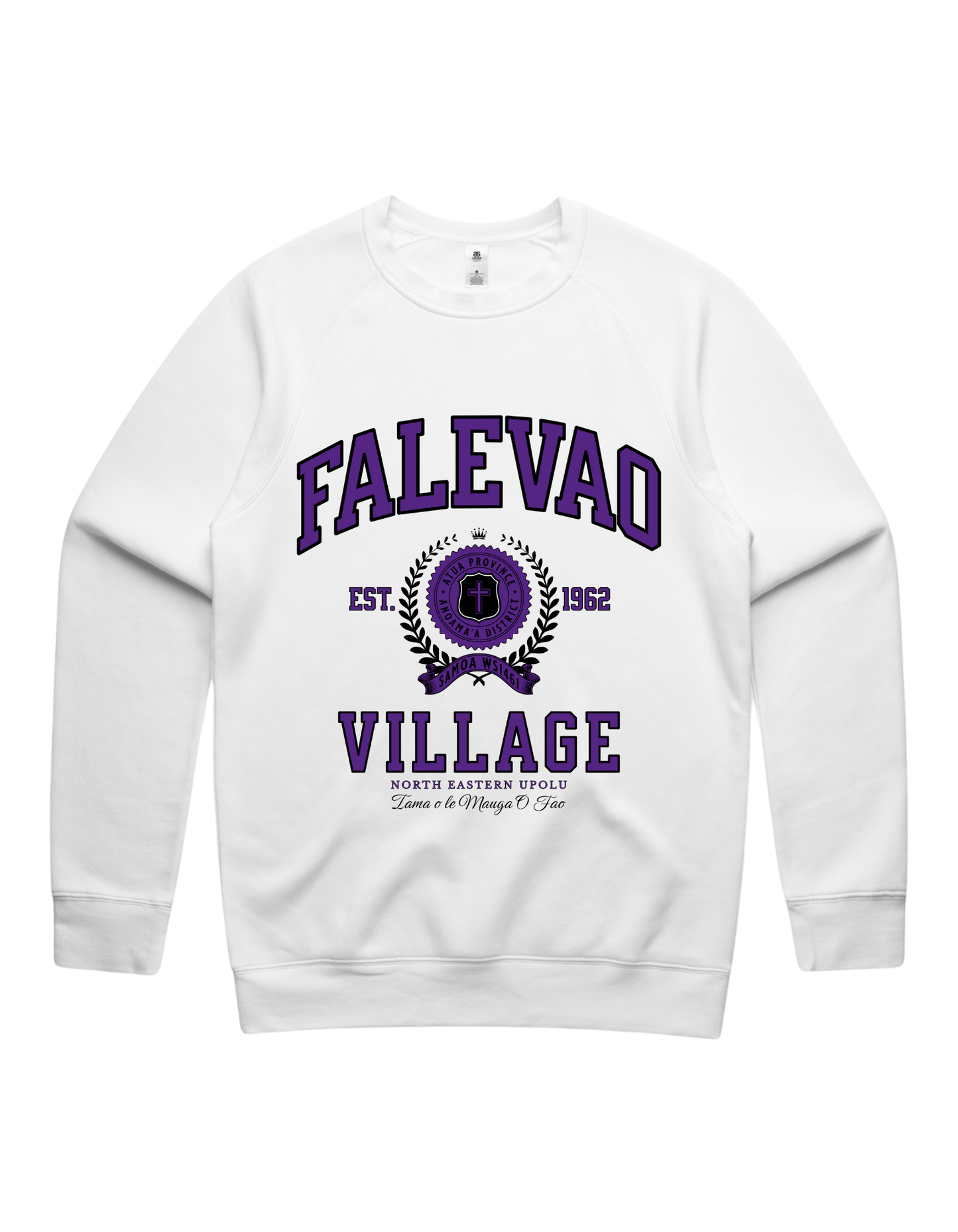 Falevao Varsity Crewneck 5100 - AS Colour - Purple Print