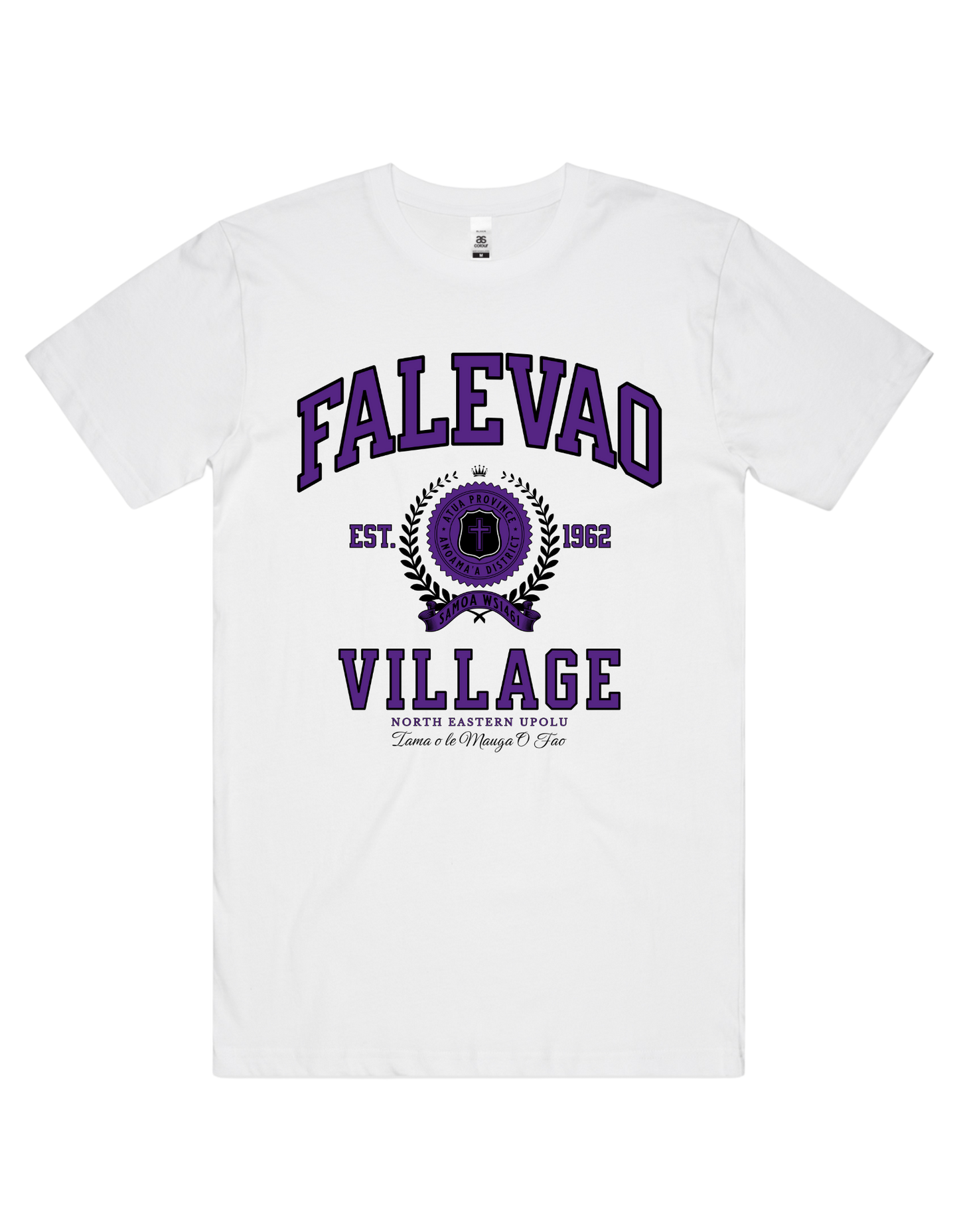 Falevao Varsity Tee 5050 - AS Colour - Purple Print